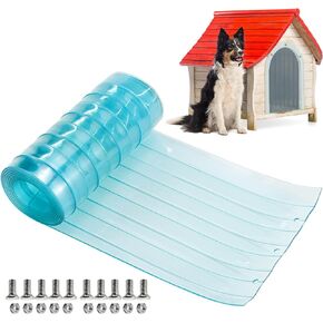 zxbaers Dog Door Replacement Flap, Ruff Weather Dog House Door Flap Transparent Plastic Vinyl Strip for Doggy Door and Cat Door Waterproof Insulated Pet Door Replacement Flap 7.9 in x 5.9 ft