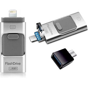 RecovStick FlashDrive 64GB USB Flash Drive for iPhone, Android Phone, PC, MAC, iPad Memory Expansion | Durable USB Thumb Drive | Easy Transfer, Syncing and Data Retention USB for iPhone Storage
