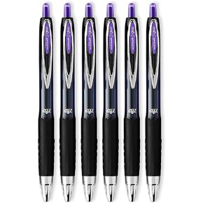 Uni-Ball Signo 207 Retractable Gel Ink Pens, 0.7mm, Medium Point, 6-Count (Purple, Medium)