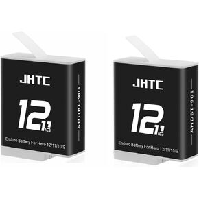 Hero 12 Enduro Battery Hero 11/10/9 Battery Rechargeable 2 Pack 1800mAh and Fully Compatible with Gopro Hero 12/11/10/9 Black Camera