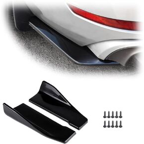Suvnie 2 PCS Rear Bumper Lip Guards DIY Car Exterior Decoration, Anti-Collision Body Parts & Trim for Diffuser Splitter, Canard Protector Installed at The Bottom, Car Accessories (Bright Black)