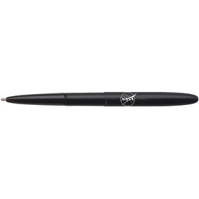 Fisher Space pen Bullet Black with NASA Meatball Outline Logo + Black ink refill (With Clip)
