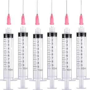 10ML/CC Ink Filling Syringe with Measurement and Blunt Needle Tip for Fountain Pen, Computer Printer (6pcs)