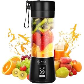 KIKE Portable Blender, Personal Blender for Shakes and Smoothies with 6 Blades and 16oz, USB Rechargeable, Travel Cup and Lid, Juices, Baby Food, Heavy Duty and Food Processor (PURPLE)