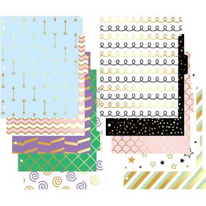 3 Ring Binder Dividers with Tabs 20 Pcs Gold Foil Design Insertable Dividers Classroom Office Supplies