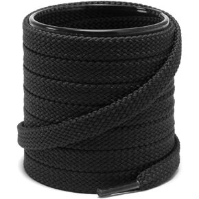 [2 Pair Pack Solid Color Thick Flat 5/16" Shoe Laces for Sneakers and Athletic Shoes