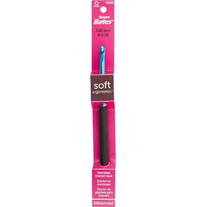 Susan Bates Silvalume Soft Handle Aluminum Crochet Hook 5.5"-size H8/5mm