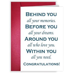 LoLoud Graduation Card, Inspirational Congratulation Card for High School College Graduation, Congrats Grad Dark Blue