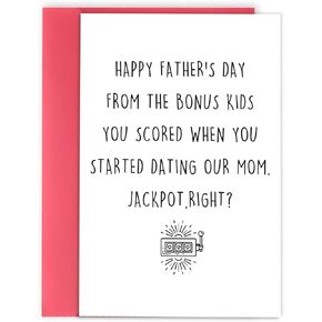 Funny Fathers Day Card for Step Dad, Bonus Dad Fathers Day Gift, Fathers Day from Step Daughter Son in Kuwait