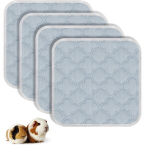 Washable Guinea Pig Cage Liner - 2 Pack Reusable Washable Pee Pads，Waterproof Guinea Pig Bedding for Small Animal - Rabbit Bunny Hamster Puppy (Light Grey, 24" X 47" - 2 Pack)
