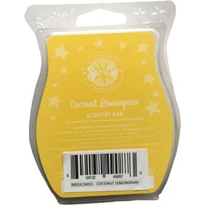 Scentsy Coconut Lemongrass Bar Wickless Candle Tart Warmer Wax, 3.2 fl. oz.