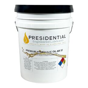 Presidential ISO AW 32 Hydraulic Oil - Premium Oils & Fluids for Rust and Corrosion Protection - Anti-Foam, Low Temperature Fluidity - Made in USA (5 Gallon Pail)