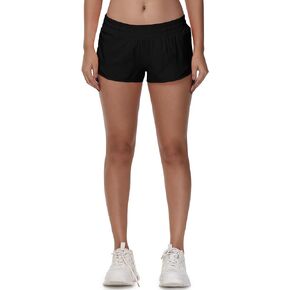 MCEDAR Women's Running Shorts Low Waisted 2.5"，Lightweight Active Workout Quick Dry Gym Athletic Sports Shorts Zip Pocket