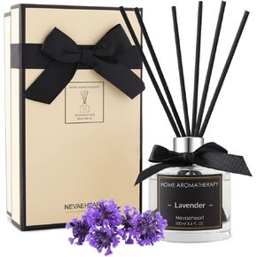 مجموعة NEVAEHEART Premium Reed Diffuser | ناشر أعواد الحمضيات المعطرة | ناشر القصب لغرفة النوم والحمام وغرفة المعيشة | ناشر الزيت وعصي الناشر | ديكور منزلي جميل يُشكل هدية رائعة