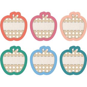 Carson Dellosa True to You 36 Boho Apples Bulletin Board Cutouts, Boho Neutral Cutouts for Classroom and Bulletin Board, White Board, Classroom Labels, and Boho Neutral Classroom Decor