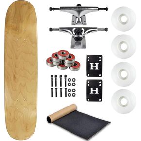 Moose Blank Skateboard Complete 7.75" Natural with Silver Trucks and White Wheels