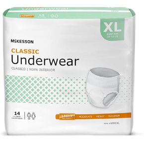 McKesson Classic Underwear, Incontinence, Light Absorbency, XL, 56 Count