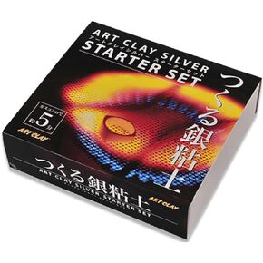 Clay Art Art Silver Starter Set Silver 10g with Recipe, DVD, Tools, Silver 5g Increase Japan Import with Kanji Love Sticker, 8.81 x 8.18 x 2.55 in