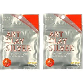 Art Clay Silver 20g (0.7oz) Sterling Silver Clay A-274 Total 2 Pieces 40g (1.41oz) Japan Import with Original Stylus Ballpoint Touch Pen