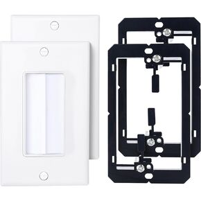 Cable Matters 2-Pack 1-Gang Wall Cable Pass Through, Brush Wall Plate with Bracket (Cable Pass Through Wall Plate)