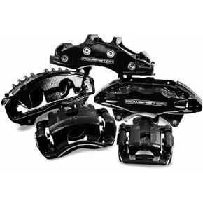 Power Stop S5044BLK Front Pair of High-Temp Black Powder Coated Calipers