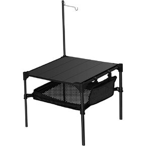 Camping Table Picnic Beach Portable Folding Table Including One Carry Bag Fold Up Outdoor Side Table (Black/L)