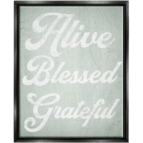 Stupell Industries Alive Blessed Grateful Vintage Tree Pattern Phrase Floating Framed Wall Art, Design By Daphne Polselli