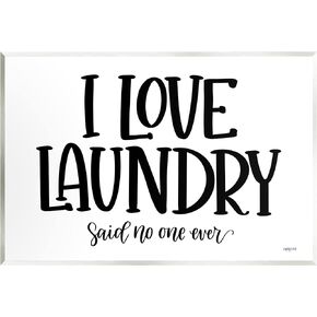 Stupell Industries I Love Laundry Casual Humor Typography Phrase Wood Wall Art, Design By Imperfect Dust