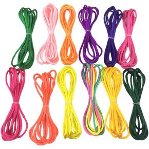 NUOBESTY 12pcs Finger Game String Rainbow Cats Cradle String Hand Game Toy Supplies