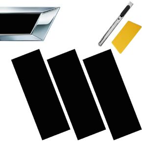3Pcs Carbon Fiber Stickers Compatible with Bowtie Logo Wrap Stickers, Cut-Your-Own Emblem Overlay DIY Decals Compatible with Chevy (Carbon Fiber Black)
