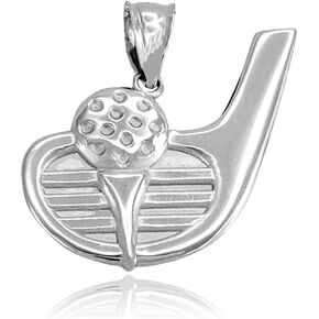 925 Sterling Silver Golf Ball and Putter Sports Charm Pendant