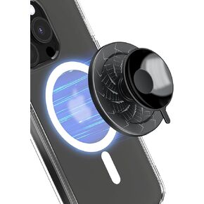 PROfezzion Silicone Suction Phone Case Magnetic Mount for iPhone 15 14 13 12 MagSafe Case & All Phones, Long-Lasting Hands-Free Phone Holder for Mirror, Glass, Bathroom, Gym, TikTok Videos, Selfies