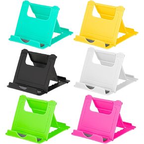 6 Pack Portable Cell Phone Stand Holder for Desk, Foldable Desktop Mobile Phone Kickstand Universal Desk Stand for All Mobile Smart Phone