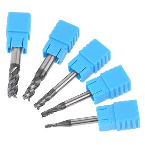 5pcs Tungsten Carbide End Mills 4-Flute Milling CNC Rotary Burrs Set Cutter Tool End Mill Accessories