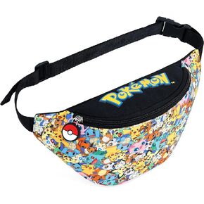 Pokemon Bum Bag for Boys and Girls Pikachu Lightweight Adjustable Fanny Pack Waist Bag Travel Pouch for Travel Sports School Pokemon Gifts for Boys