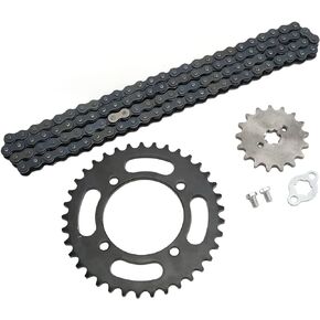 420 Chain Sprocket Kit, 420 Front 17 Tooth Rear 37 Tooth Sprocket for 50cc 70cc 90cc 110cc 125cc Mini Bike ATV Go Kart