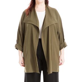 Max Studio Women's Plus Size Twill Long Jacket