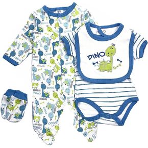 Reborn Baby Dolls Clothes 22 inch Dinosaur Clothing 5 Piece Set for 17-22 Inch Newborn Boy Doll Matching Cothing