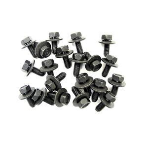 Retro-Motive M6 Body Bolts Black Hexagon Style - Premium Bolts for Fastening - Versatile M6-1.0 x 16mm Black Body Bolts with 10mm Hex - Reliable 20 Bolts for Automotive and More
