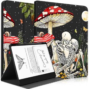 Wazzasoft for Amazon Kindle Scribe Case Folio Cover 10.2 Inch for Women Girls Cute Fashion Design Girly Kawaii Mushroom Pretty Teens Unique Aesthetic E-Book Cases for Kindle Scribe 10.2"