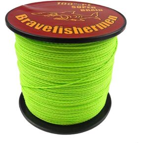 Bravefishermen Super Strong Pe Braided Fishing Line 6LB to 100LB Fluorescent Green