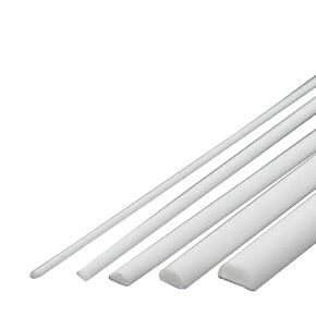 20pcs ABS Styrene Plastic Half Round Bar Rod 3mm Dia. 9.85" Long White