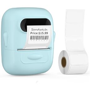 PRIMAKNTER Label Maker, Label Maker Machine with Tape, P50 Barcode Printer 2 inch BluetoothThermal Label Maker for Small Business Home Address Clothing for Phone/PC (White Printer+1 Tape)