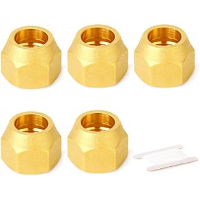 GASHER 2PCS 3/4" Flare Nut, Brass SAE 45 Degree Flare Tube Fitting, Air Conditioning Copper Pipe Extension Butt Copper Tube Flare Nut