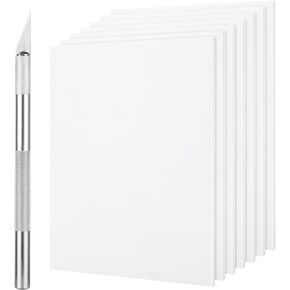 CertBuy 6 Pack White Rubber Carving Block, 8x6 Inch Linoleum Blocks for Printmaking, Soft Linoleum Block for Printmaking, Stamps, Crafts