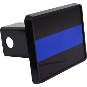 Rogue River Tactical Black & Blue Thin Blue Line Flag Trailer Hitch Cover Plug US Blue Lives Matter Police Officer Law Enforcement