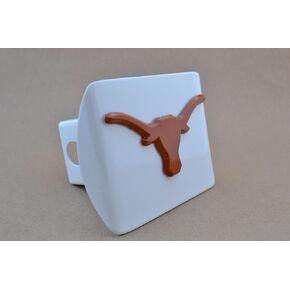 Texas Longhorns White Metal Hitch Cover