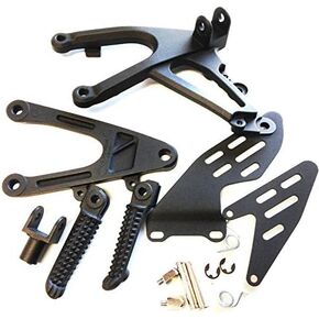 SMT-Black Front Rider Foot Pegs Bracket Compatible With Yzf-R1 Yzf R1 2007 2008 [B00RUDYEXO]