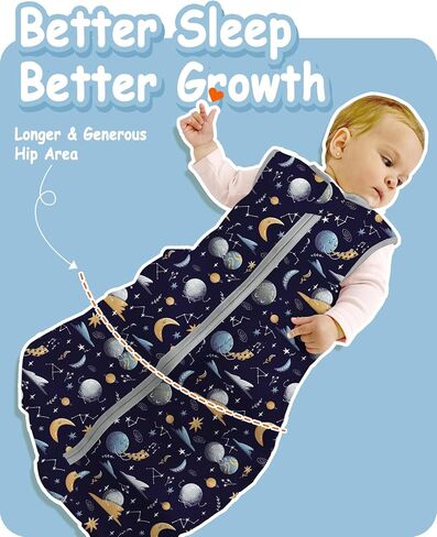 TOTBASIC Toddler Sleep Sack 0.5 TOG, Wearable Blanket Baby Sleeping Bag 2t-4t with 2-way Safe Zipper, Ultra Soft All Season Sleepsacks,Space Odyssey, 2 Pack in Saudi Arabia