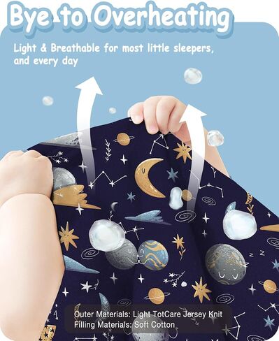 TOTBASIC Toddler Sleep Sack 0.5 TOG, Wearable Blanket Baby Sleeping Bag 2t-4t with 2-way Safe Zipper, Ultra Soft All Season Sleepsacks,Space Odyssey, 2 Pack in Saudi Arabia